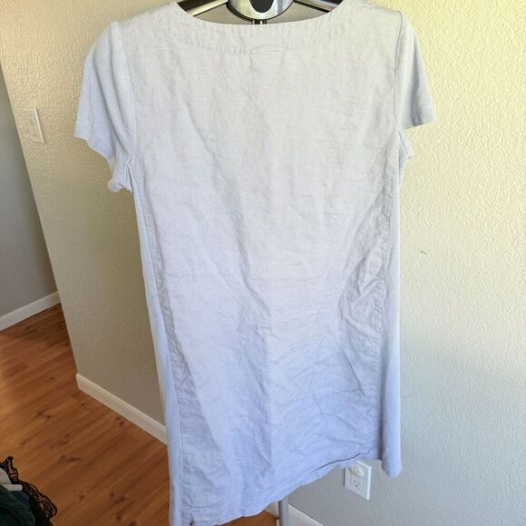 J. Jill Pure Jill 100% Linen Lagenlook Natural Shift Dress Farmhouse Cottage M - Picture 2 of 8
